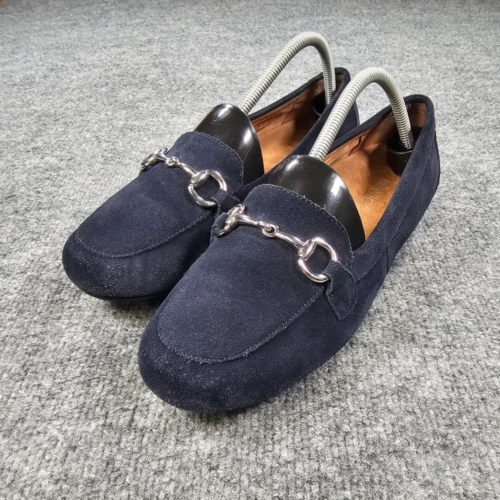 Vionic Bibiana Suede Horsebit Loafers Navy Blue Wide Comfort Shoes Sz 9 US 41 EU